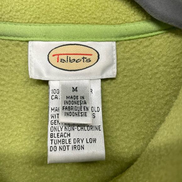 Talbots Green Zip Front Fleece Jacket Size M - Picture 7 of 10